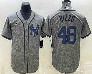 Men%27s New York Yankees #48 Anthony Rizzo Grey Gridiron Cool Base Stitched Jersey->new york yankees->MLB Jersey